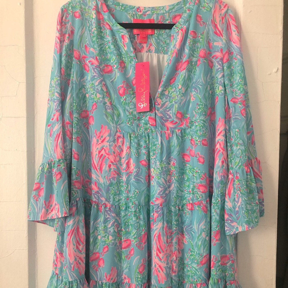 Lilly Pulitzer dress size 16. NWT. Cute coastal fish print. Perfect for summer!